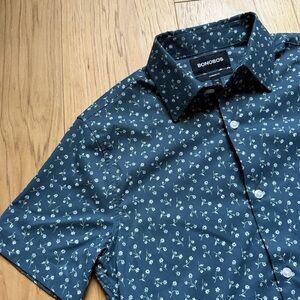 Bonobos Men's Navy Floral Button Down Tech Shirt in XS Short - NWT